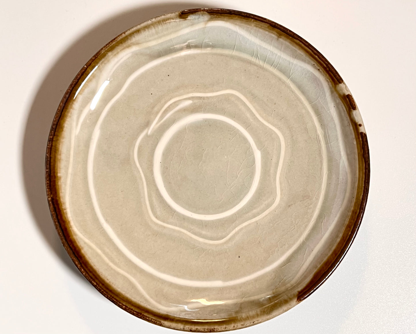 Kimano pottery - 7 sun plate - Sansai